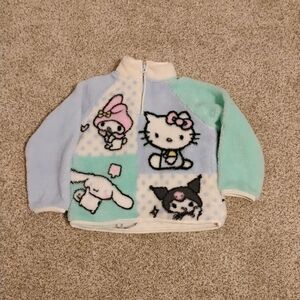 Hello Kitty Quarter Zip Sherpa Pullover Jacket Girls XS 4/5